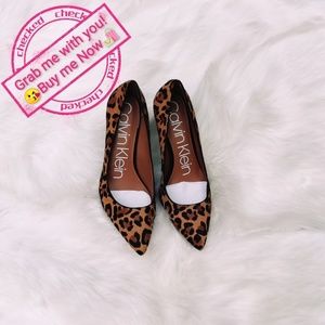 Calvin Klein Leopard Pointed toe heels - Size 7.5M